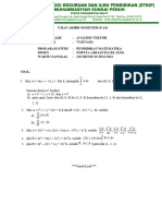 Ujian Akhir Semester Analisis Vektor 2023