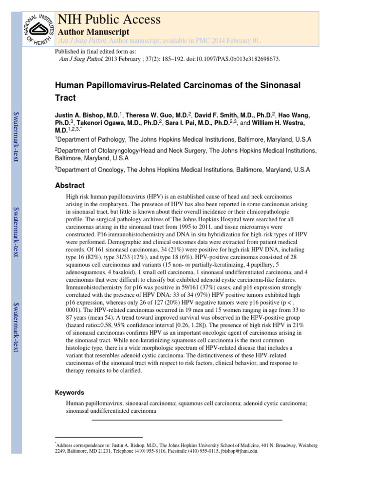HPV Relate SNC | PDF | Carcinoma | Head And Neck Cancer