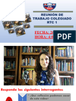 Fecha: 26 de Junio HORA: 4:00 PM: Reunión de Trabajo Colegiado RTC 1