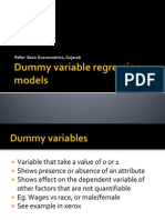 Dummy Variable Regression Models