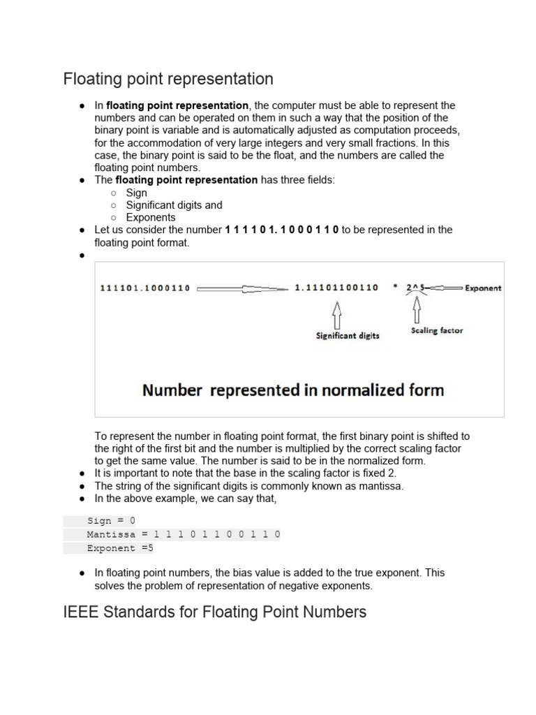 Floating Point Number Representation | PDF | Arithmetic | Mathematics