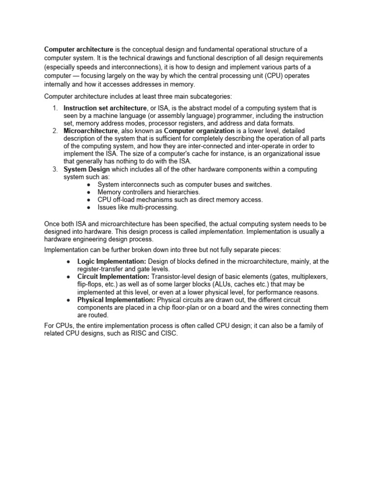 Difference between computer organization computer architecture