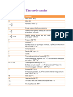 Applied Thermodynamics Formulas