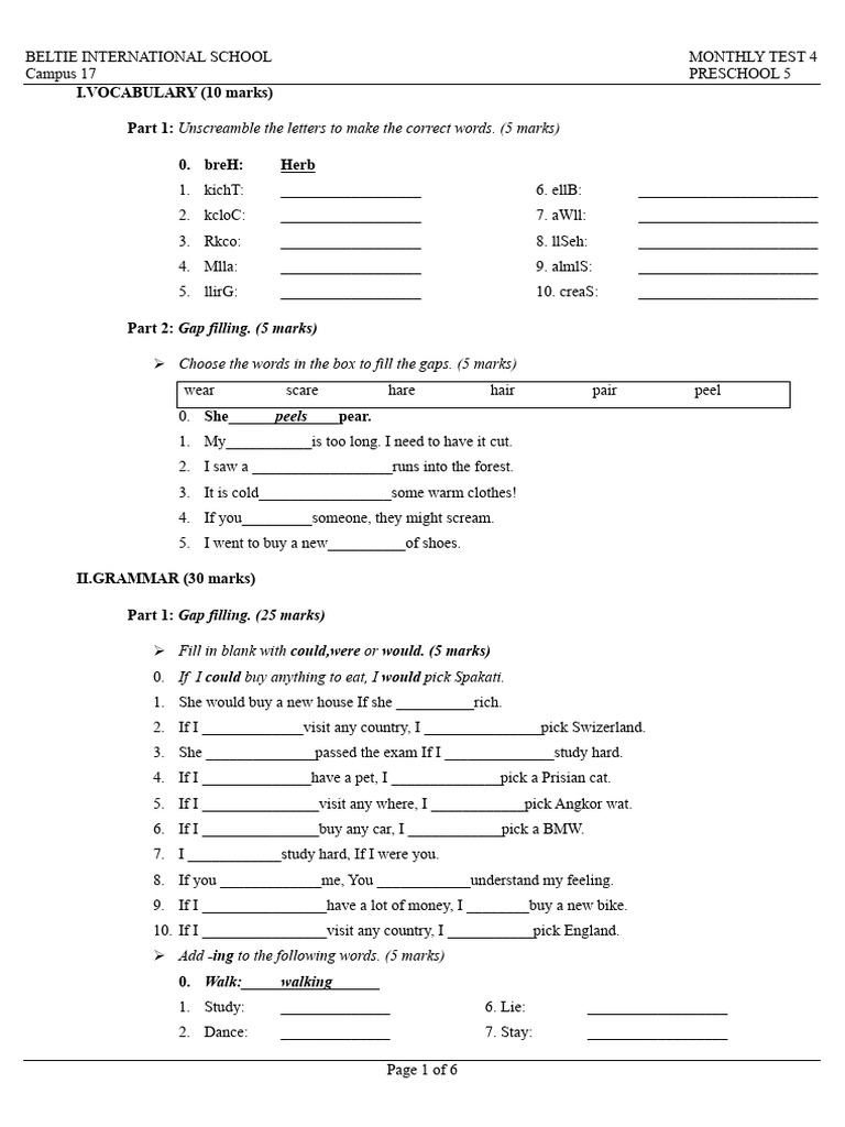 Monthly Test 4 | PDF