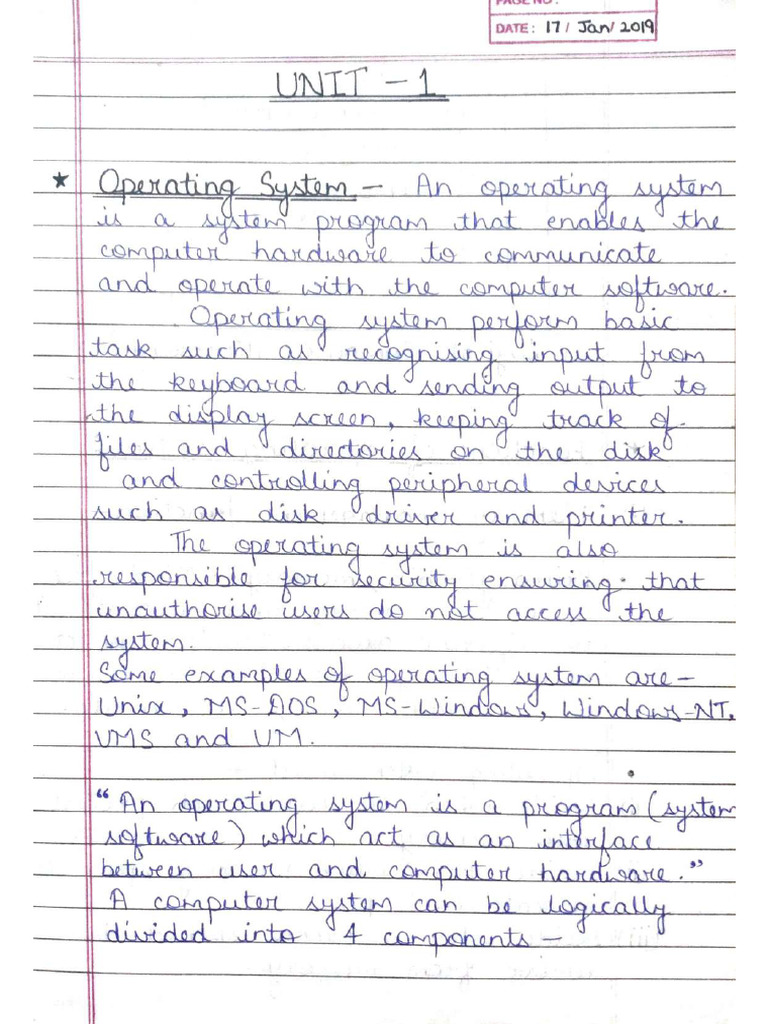 Operating System Notes | PDF