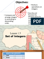 Math 7 Lesson 1.5 Set of Integers