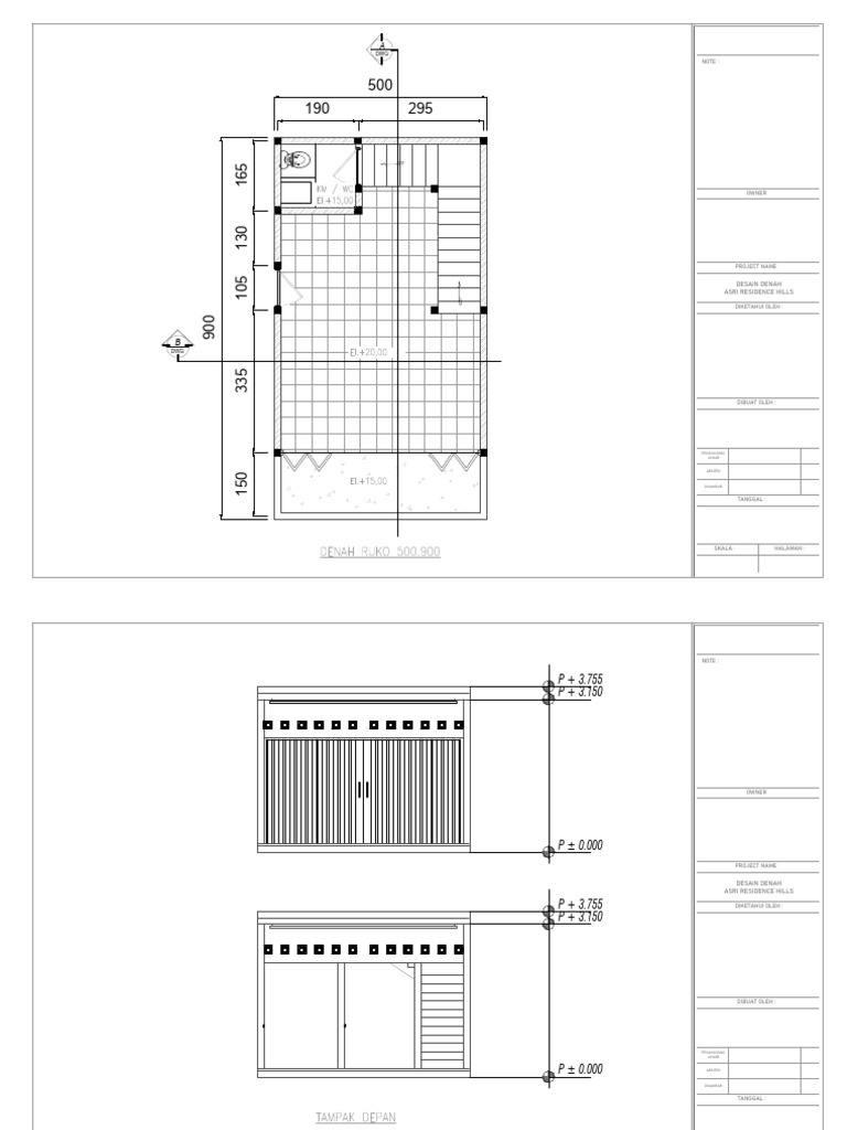Desain Ruko Asri Residence Hills | PDF