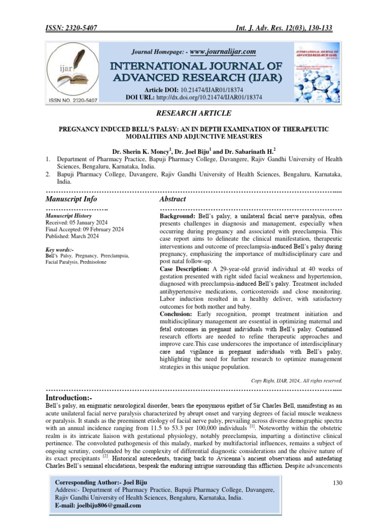 Pregnancy Induced Bells Palsy An In Depth Examination Of Therapeutic