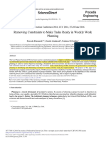 removing constraints to make task ready in weekly work planning