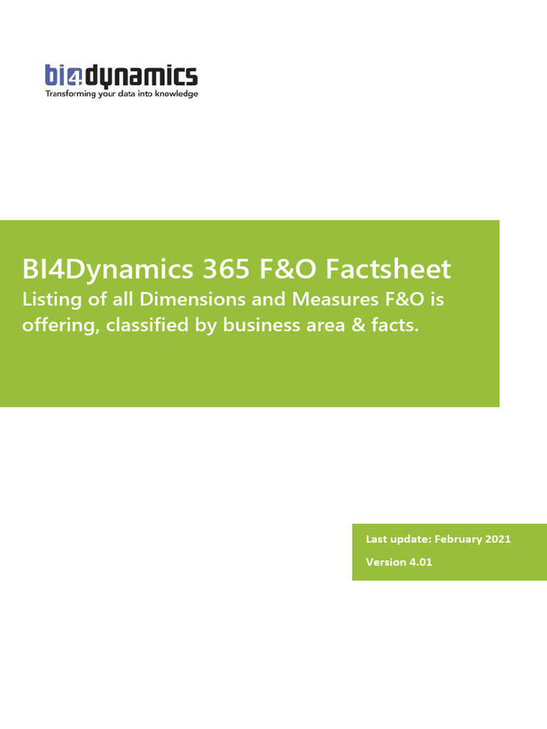 BI4Dynamics 365 F&O Analysis Guide | PDF | Accounts Payable | Inventory