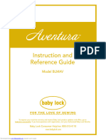 Baby Lock Aventura BLMAV Sewing Machine Instruction Manual