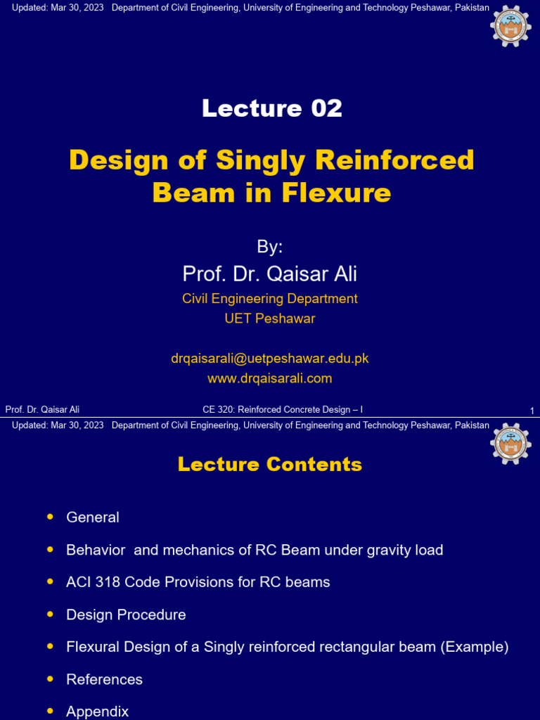 Flexural Design of RC Beams in CE 320 | PDF | Bending | Beam (Structure)