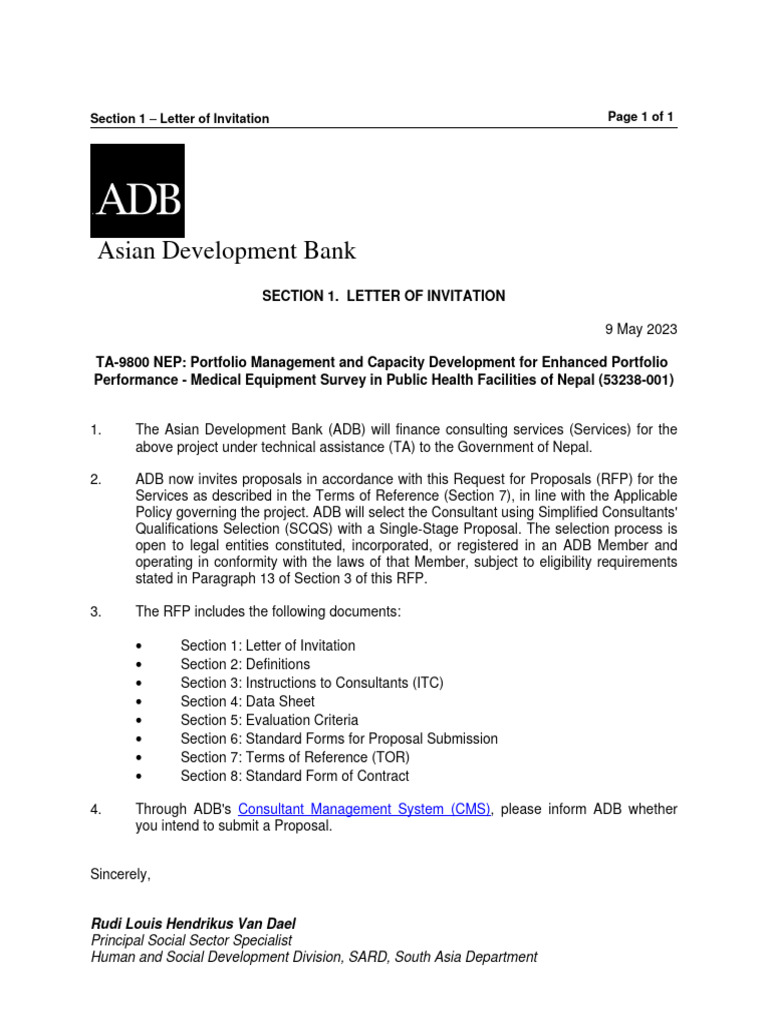 ADB Nepal Medical Equipment RFP | PDF