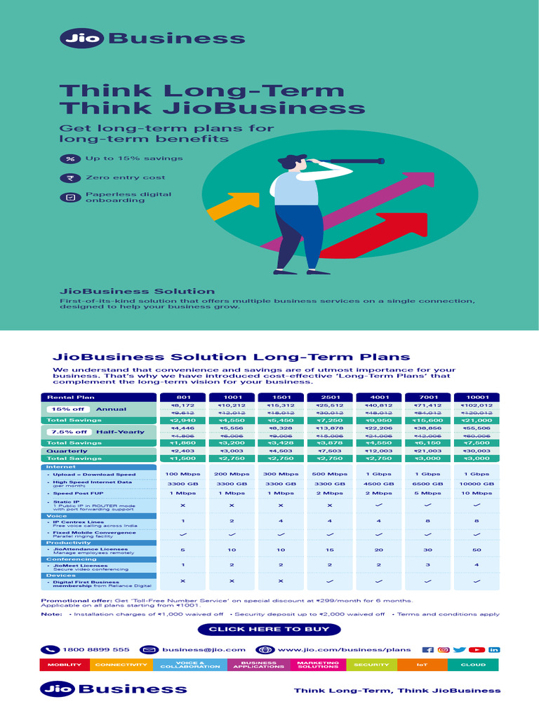 JBS - Long Teram Tariff Plan Leaflet | PDF | Service Industries ...