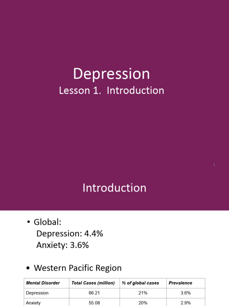 Depression Lesson 1 V2021 Pdf Major Depressive Disorder