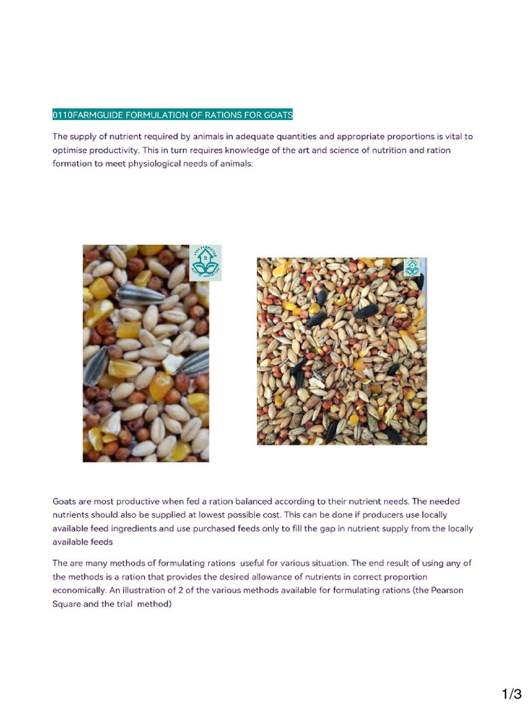 0110farmguide Formulation of Rations For Goats PDF