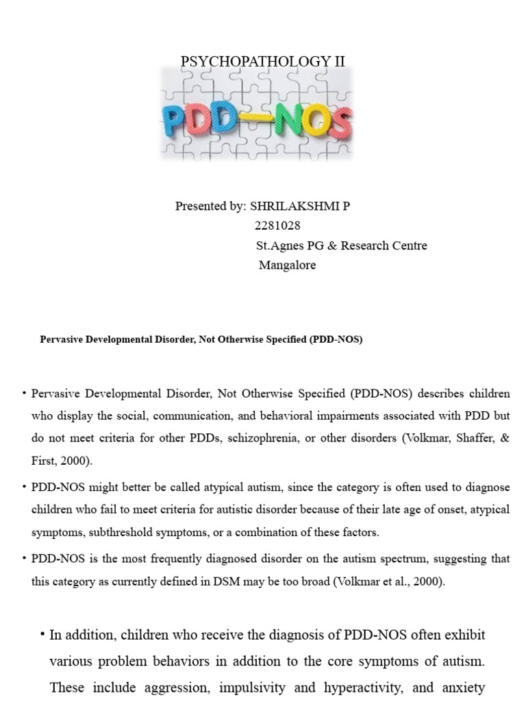 Pddnos Presentation | PDF | Pervasive Developmental Disorders | Autism ...