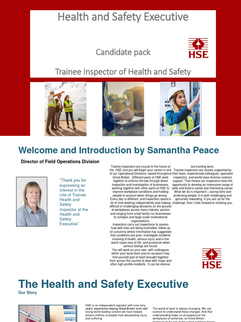 Trainee Inspector of Health and Safety PDF Occupational Safety And