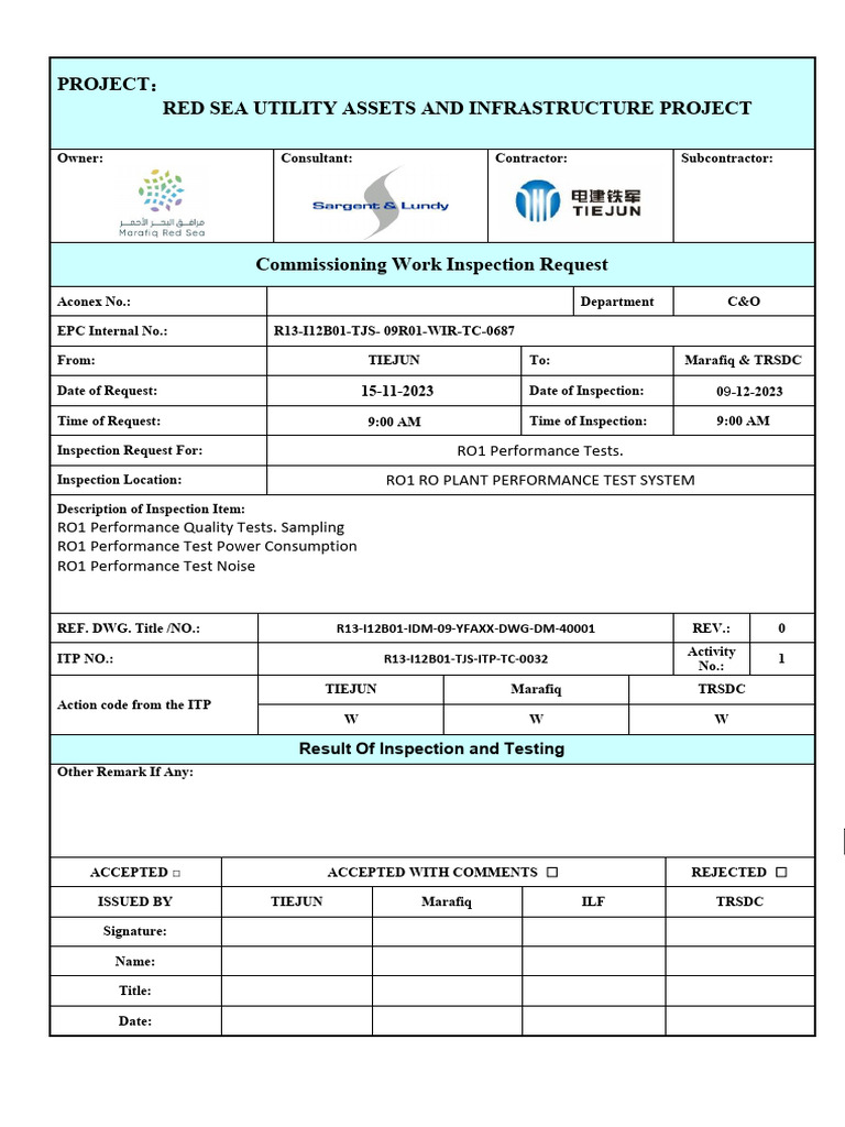 RO1 Performance Tests | PDF