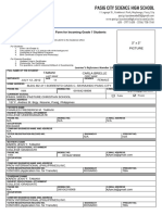 Science HS Application Form