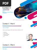 ITE3711 - Lecture1.1 - Introduction To Python and Program Development - 20230822