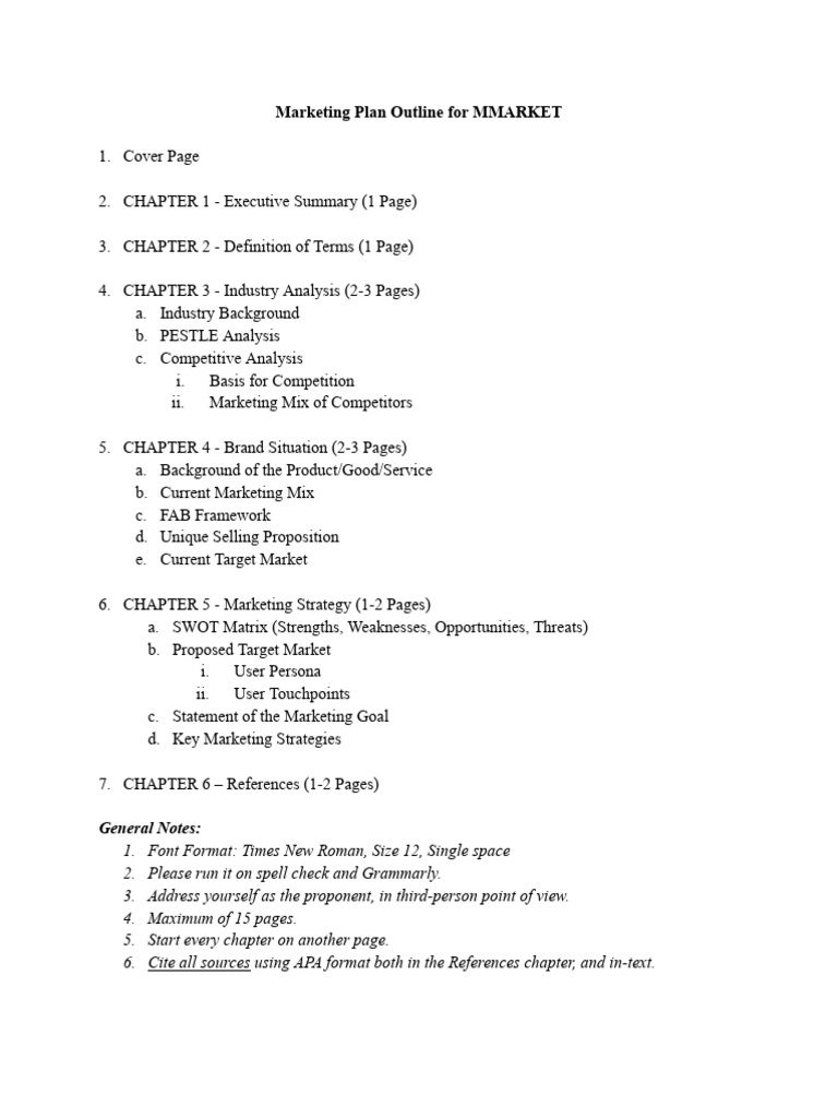 marketing-plan-outline-for-mmarket-pdf-brand-marketing