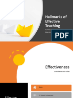 a. Hallmarks of Effective Teaching