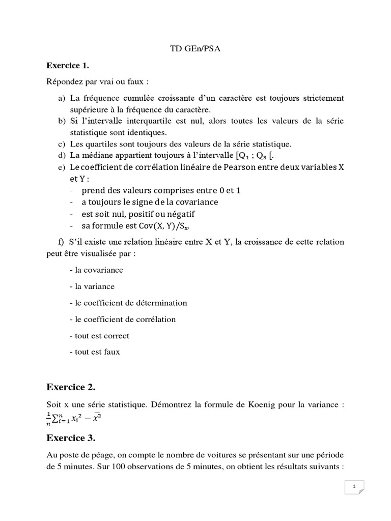 Formules de Variance et Covariance | PDF | Variance (mathématiques ...