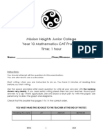 Practice Year 10 Maths CAT 2021