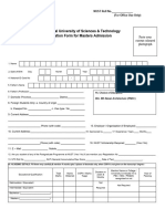 PG Admission Form