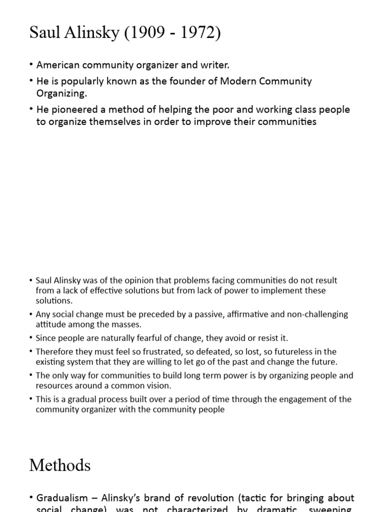 Saul alinsky pdf community organizing community