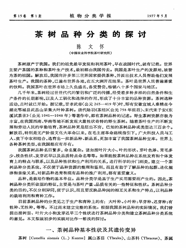 Tea Classification | PDF