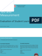 Test and Measurement (Evaluation of Student Learning)