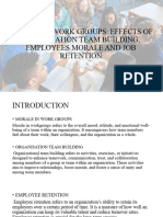 Morale in Work Groups: Effects of Organisation Team Building, Employees Morale and Job Retention