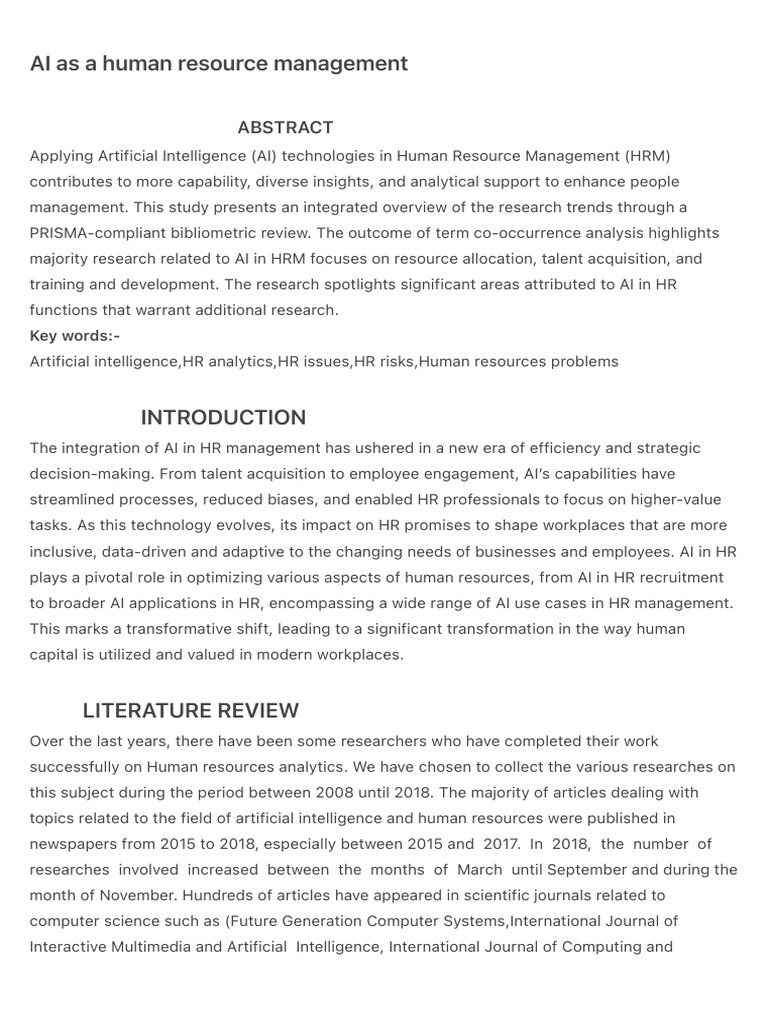 AI in HRM: Trends and Future Directions | PDF | Artificial Intelligence ...