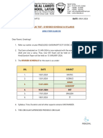Revised Periodic Test Ii Schedule of Class Ix