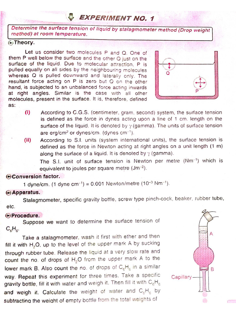 Determine Surface Tension By Drop Number Method PDF