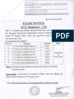 T.Y. - Exam Notice - Sem - Vi