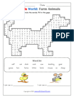 Farm Animals Wordsearch