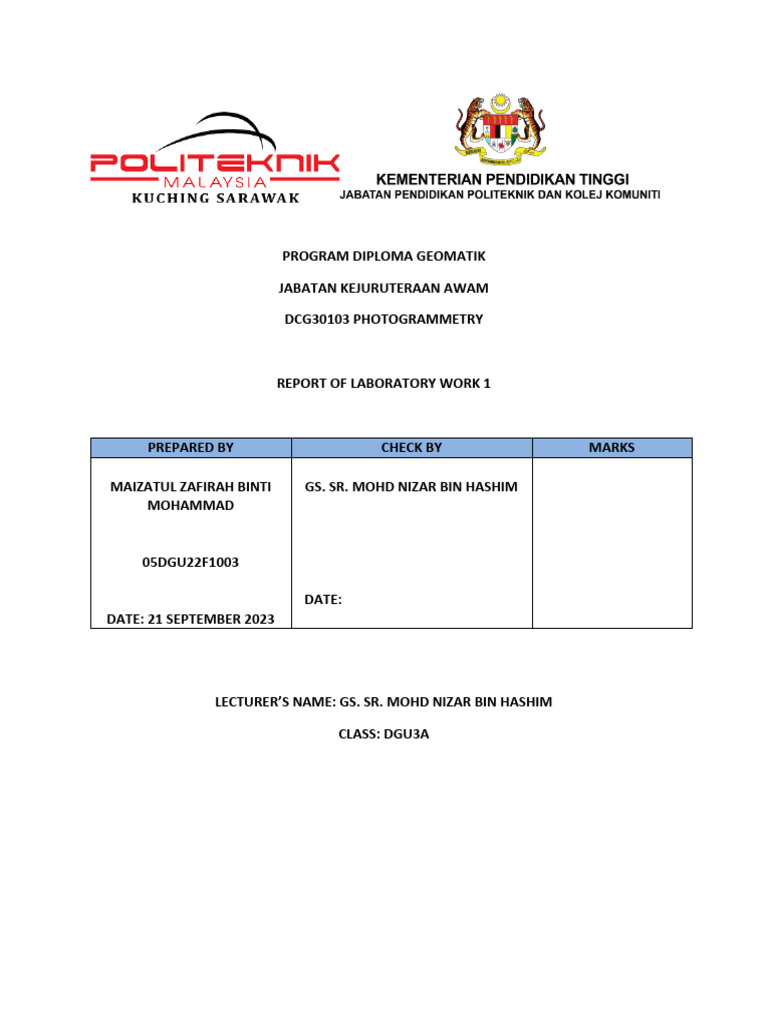 Photogrammetry Lab Report 1 | PDF | Stereoscopy | Imaging