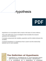 Hypothesis and Variables