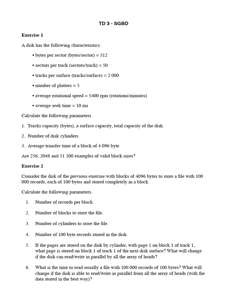 TD3 2 | PDF | Hard Disk Drive | Computer Engineering