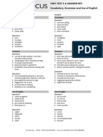 Focus4 2E Unit Test Vocabulary Grammar UoE Unit5 GroupA B ANSWERS