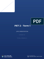 G12 - Life Orientation - Term1 - PET 2 - M8 - Question Paper