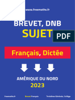 Brevet Francais Dictee Amerique Du Nord 2023 Sujet