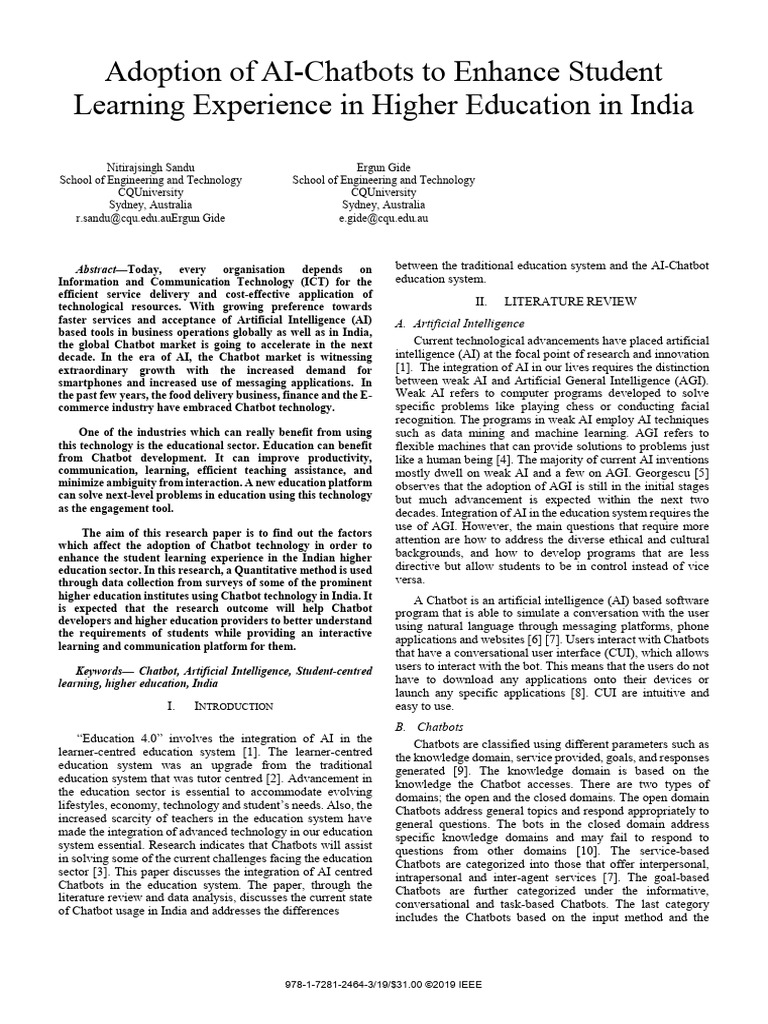 AI Chatbots in Indian Education | PDF | Artificial Intelligence ...
