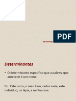 A Classe de Palavras - Determinante