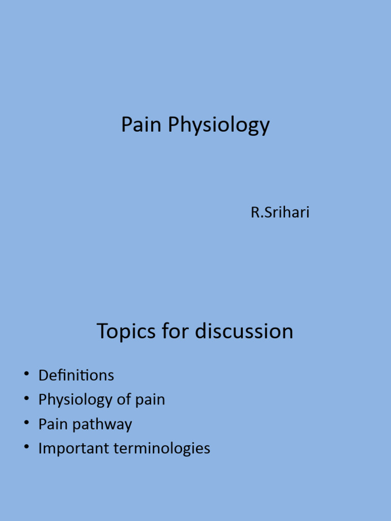 Understanding Pain Physiology and Pathways | PDF | Pain | Inhibitory ...
