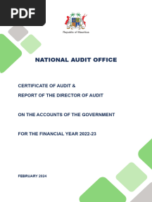 CERTIFICATE OF AUDIT & REPORT 2022-23 Mauritius 