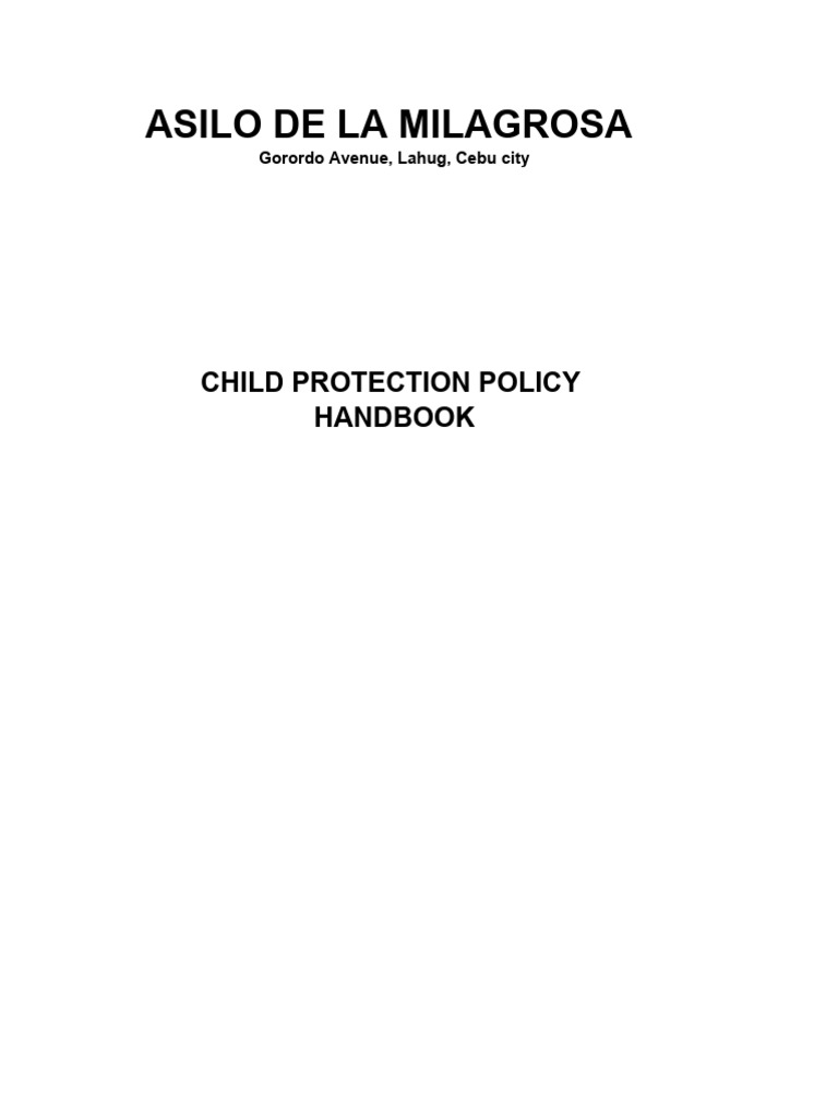 Child Protection Policy Handbook | PDF | Child Abuse | Obscenity